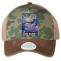 Scuba Diving Same Planet Different World Legacy Tie Dye Trucker Hat