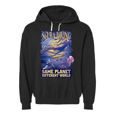 Scuba Diving Same Planet Different World Garment-Dyed Fleece Hoodie
