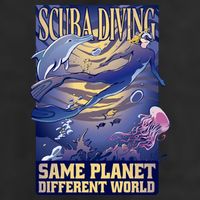Scuba Diving Same Planet Different World Garment-Dyed Fleece Hoodie