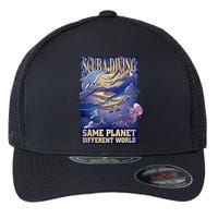 Scuba Diving Same Planet Different World Flexfit Unipanel Trucker Cap