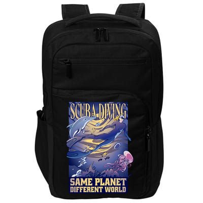Scuba Diving Same Planet Different World Impact Tech Backpack