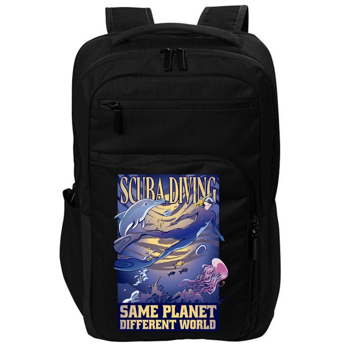 Scuba Diving Same Planet Different World Impact Tech Backpack