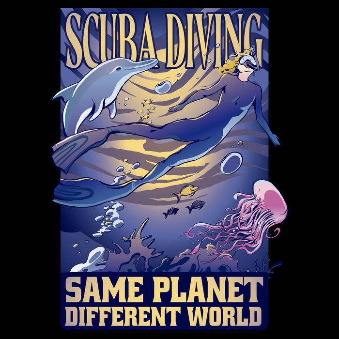 Scuba Diving Same Planet Different World Bucket Hat