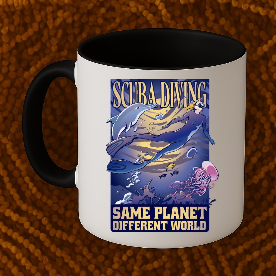 Scuba Diving Same Planet Different World Mug