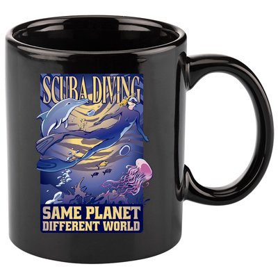 Scuba Diving Same Planet Different World 11oz C Handle Ceramic Mug