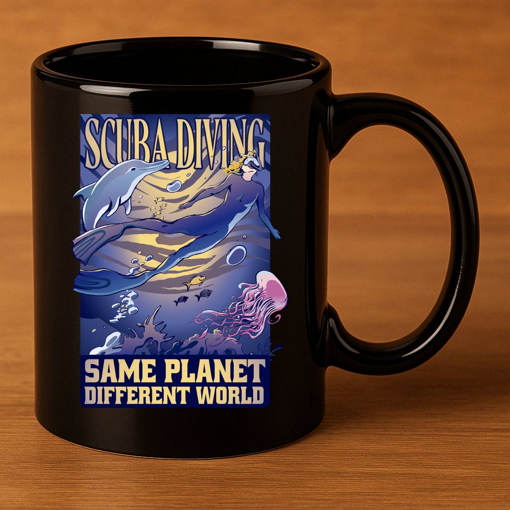 Scuba Diving Same Planet Different World 11oz C Handle Ceramic Mug