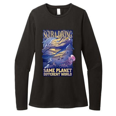 Scuba Diving Same Planet Different World Womens CVC Long Sleeve Shirt