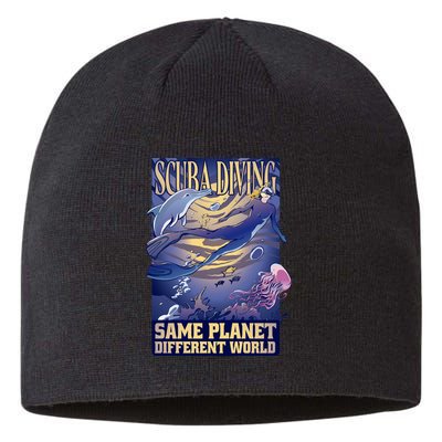 Scuba Diving Same Planet Different World Sustainable Beanie