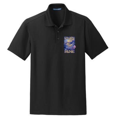Scuba Diving Same Planet Different World Dry Zone Grid Polo