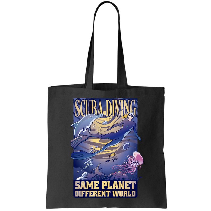 Scuba Diving Same Planet Different World Bag