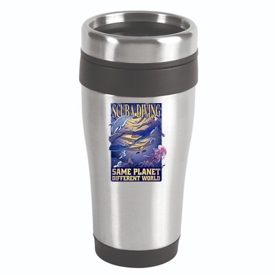 Scuba Diving Same Planet Different World 16oz Travel Tumbler