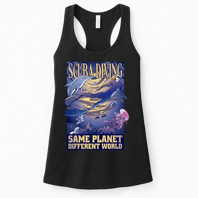 Scuba Diving Same Planet Different World Womens Tank Top