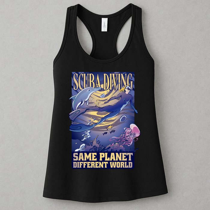 Scuba Diving Same Planet Different World Womens Tank Top