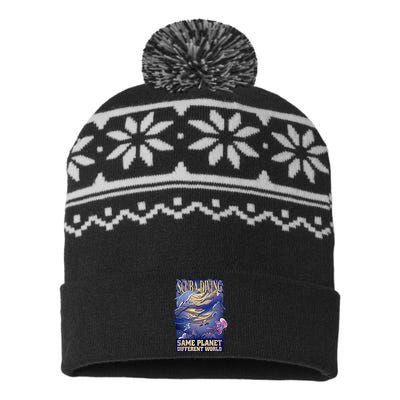 Scuba Diving Same Planet Different World USA-Made Snowflake Beanie