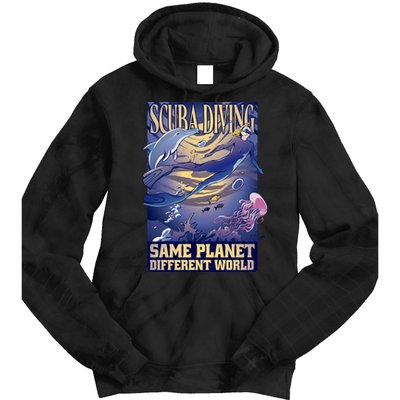Scuba Diving Same Planet Different World Tie Dye Hoodie
