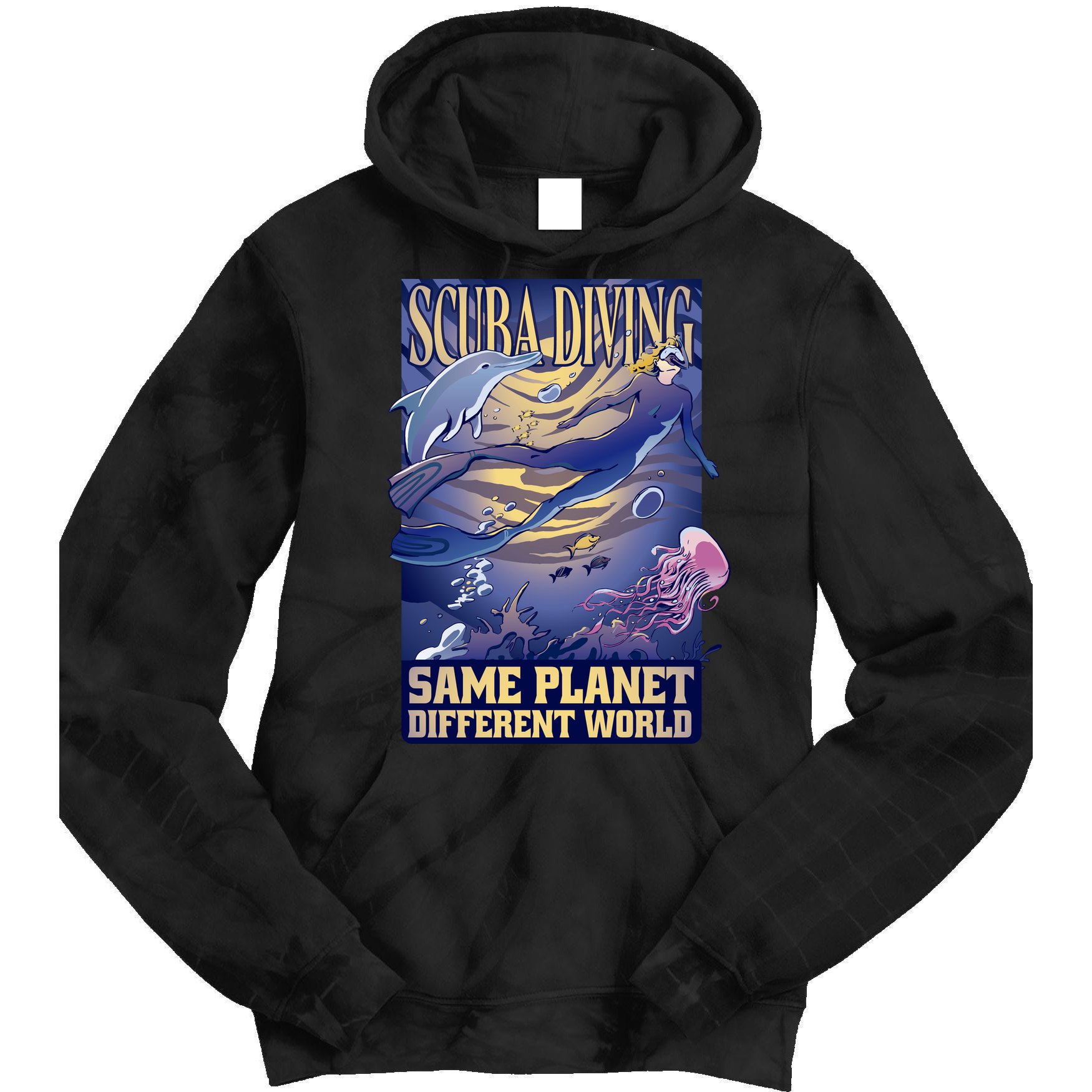Scuba Diving Same Planet Different World Tie Dye Hoodie