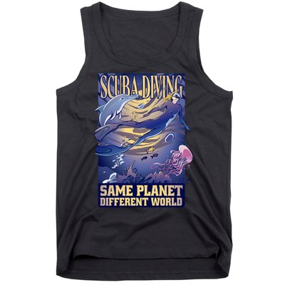 Scuba Diving Same Planet Different World Tank Top