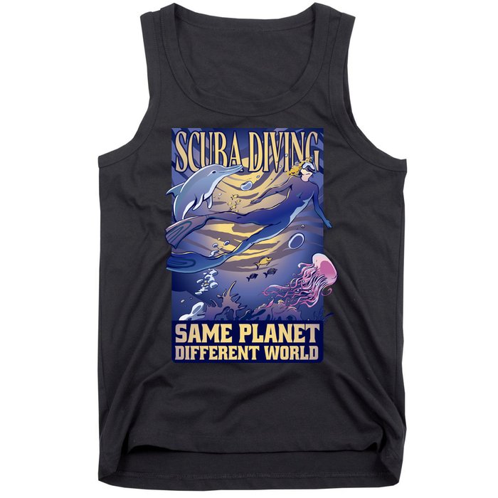 Scuba Diving Same Planet Different World Tank Top