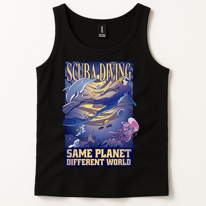 Scuba Diving Same Planet Different World Tank Top