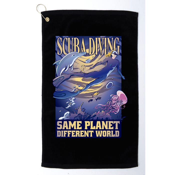 Scuba Diving Same Planet Different World Golf Towel