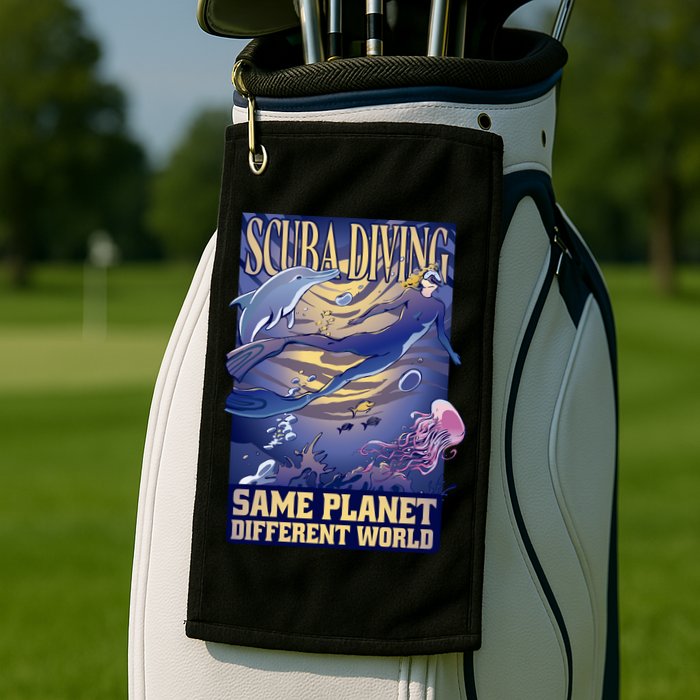 Scuba Diving Same Planet Different World Golf Towel