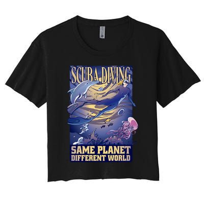 Scuba Diving Same Planet Different World Crop Top