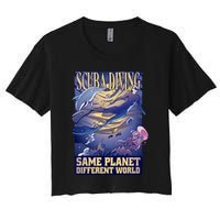 Scuba Diving Same Planet Different World Crop Top