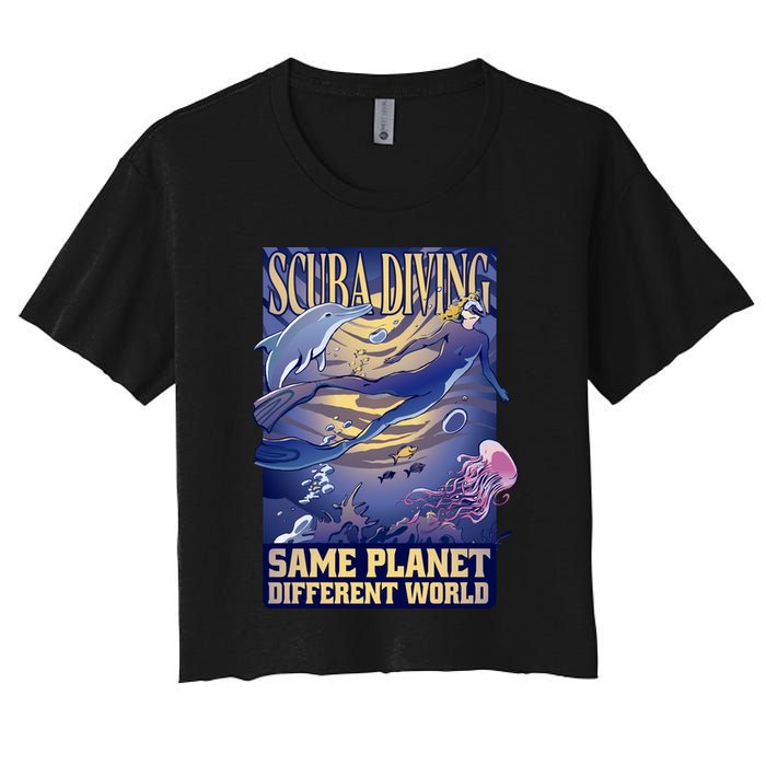 Scuba Diving Same Planet Different World Crop Top