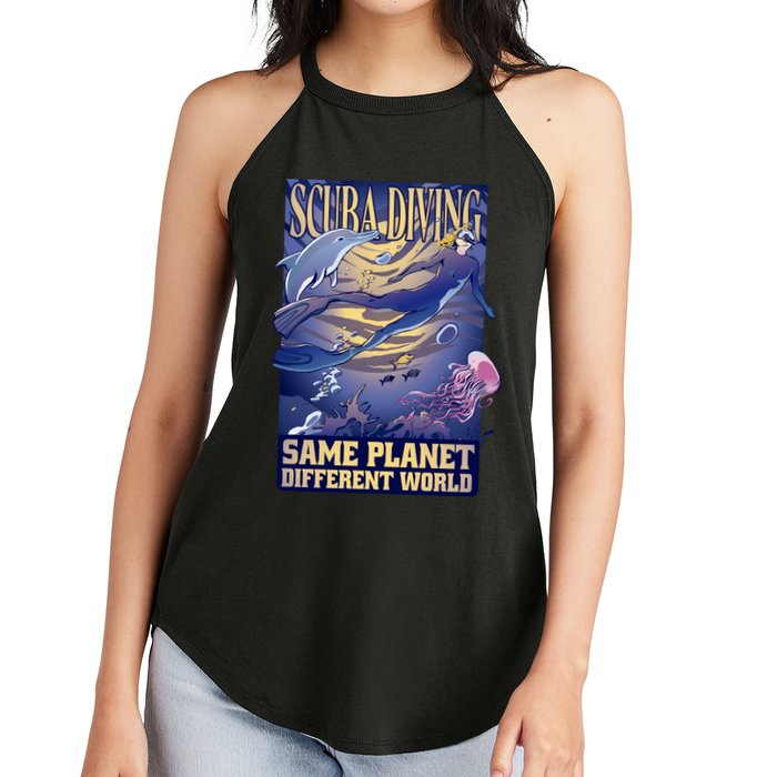 Scuba Diving Same Planet Different World Women's Perfect Tri Rocker Tank