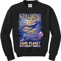 Scuba Diving Same Planet Different World Kids Sweatshirt