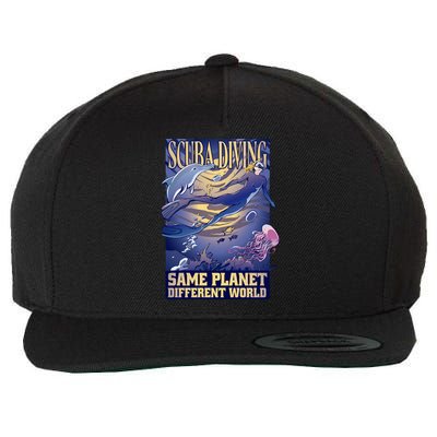 Scuba Diving Same Planet Different World Wool Snapback Cap