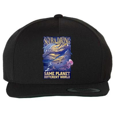 Scuba Diving Same Planet Different World Wool Snapback Cap