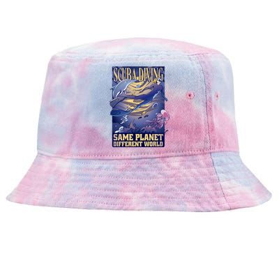 Scuba Diving Same Planet Different World Tie-Dyed Bucket Hat