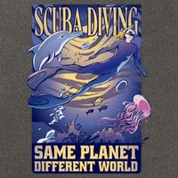 Scuba Diving Same Planet Different World Cotton Canvas Backpack