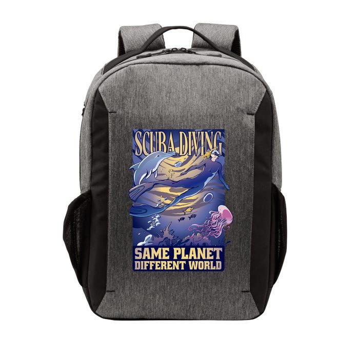 Scuba Diving Same Planet Different World Vector Backpack