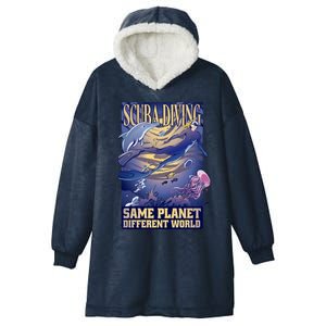 Scuba Diving Same Planet Different World Hooded Wearable Blanket