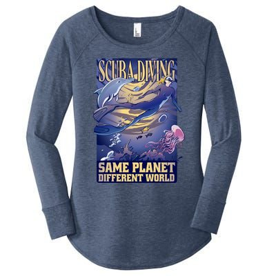 Scuba Diving Same Planet Different World Women's Perfect Tri Tunic Long Sleeve Shirt