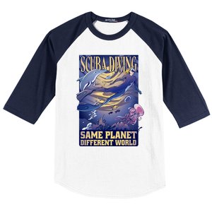 Scuba Diving Same Planet Different World Baseball Sleeve Shirt