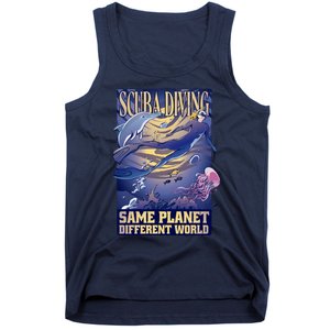 Scuba Diving Same Planet Different World Tank Top