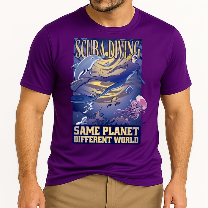 Scuba Diving Same Planet Different World Performance Shirt