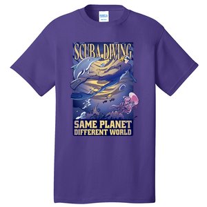 Scuba Diving Same Planet Different World Tall T-Shirt