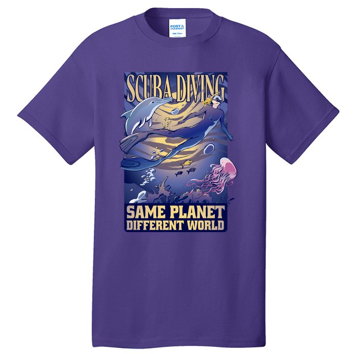 Scuba Diving Same Planet Different World Tall T-Shirt