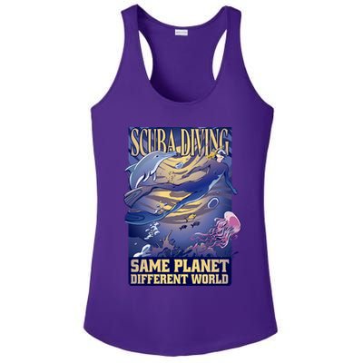 Scuba Diving Same Planet Different World Ladies PosiCharge Competitor Racerback Tank