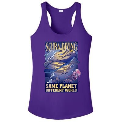 Scuba Diving Same Planet Different World Ladies PosiCharge Competitor Racerback Tank