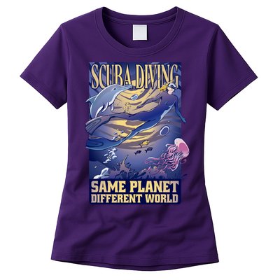 Scuba Diving Same Planet Different World Womens T-Shirt