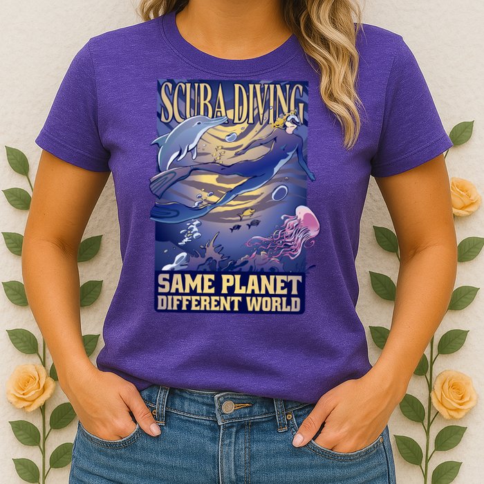 Scuba Diving Same Planet Different World Womens T-Shirt