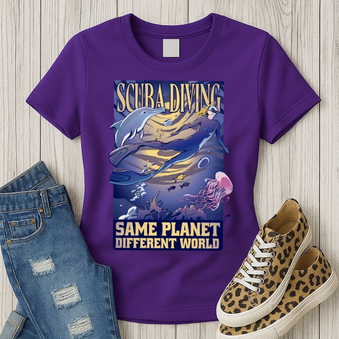 Scuba Diving Same Planet Different World Womens T-Shirt