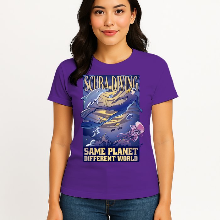 Scuba Diving Same Planet Different World Womens T-Shirt