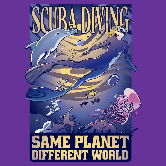 Scuba Diving Same Planet Different World Women's V-Neck T-Shirt