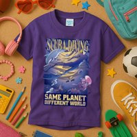 Scuba Diving Same Planet Different World Kids T-Shirt